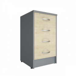 Тумба приставная (с замком) Рива А.ТП-4Ф-С Клен/Металлик / Riva А.ТП-4F-S