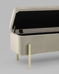 Скамья Болейн голд велюр Бежевый / gold