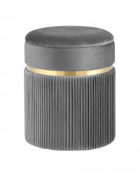 Пуф Миранда с ящиком серебро велюр Серый