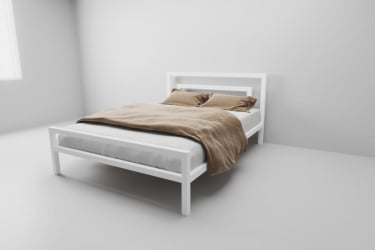 Металлическая кровать &куот;Куба&куот; Цвет фасада: Белый; Цвет корпуса: Белый; Материал фасада: Металл; Размер: 1800х2000 мм; Спальное место: 1800х2000 мм / "Куба"