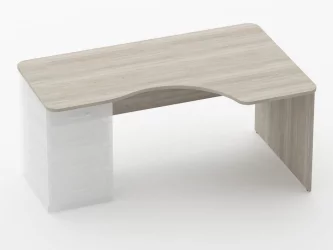 Стол угловой под встроенную тумбу Глассй 1.141.16Пр Дуб сантана светлый / Glassy