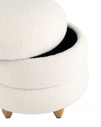 Пуф с ящиком Винни Л Тедди белый / L