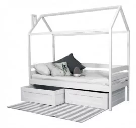 Кровать-домик РооРоом кд-11С c ящиками Серый / RooRoom c