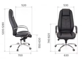 Кресло руководителя Дрифт Лукс М кожа Черный / Drift Lux M