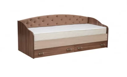 Кровать с мягким элементом Софа №8 800*1900 Ясень Шимо темный/Ясень Шимо светлый/Велюр 019