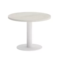 Стол журнальный круглый ХОМЕ ОФФИCЕ ВР.СП-5-60.1Г Дуб Наварра/Белый металл / HOME OFFICE VR.SP-5-60.1G