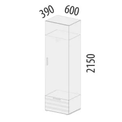 Узкий шкаф в прихожую Денвер 400.01