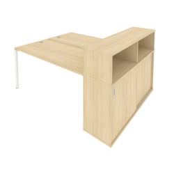 Рабочая станция с опорным шкафом-купе Метал Сйстем Б.РС-СШК-2.4 Акация/Белый / Metal System