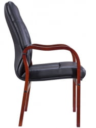 Стул руководителя Еверпроф Монако Воод CФ Экокожа Черный / Everprof Monaco Wood CF