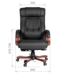 Кресло руководителя CХАИРМАН 653 кожа черная / CHAIRMAN