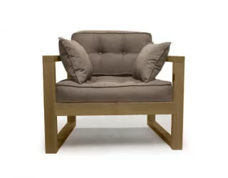 Диван одноместный ДЕмоку Д-1 бежевый_холодный серый / DEmoku