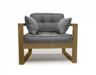 Диван одноместный ДЕмоку Д-1 серебристо-серый_холодный серый / DEmoku