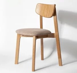 Стул с мягким сиденьем Вега Латте жаккард Эмаль белая / Latte