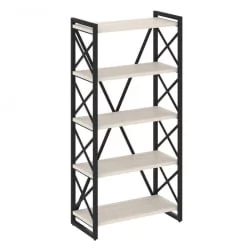 Стеллаж на регулируемых опорах - 5 полок ЛОФТ ВР.Л-МСТ.О-5.8 Металл черный Денвер светлый / LOFT VR.L-MST.O-5.8