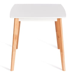 Раздвижной стол Cлаире столешница МДФ, опоры дерево гевея, белый / натуральное дерево, 135 кс 80 кс 75см / Claire x x