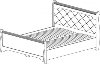 Кровать двойная 1600 Флоренция 677  Дуб оксофрд