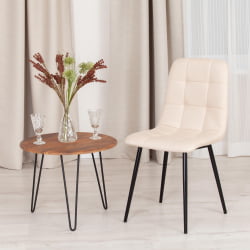 Стул CХИЛЛЙ МАКС ткань/металл, 45 х 54 х 90 см , бежевый 08/черный / CHILLY MAX