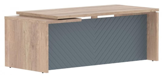 Стол руководителя правый Торр ЛУКС ТЛCТ 209 Р Дуб Каньон Серо-голубой / Torr LUX TLCT R