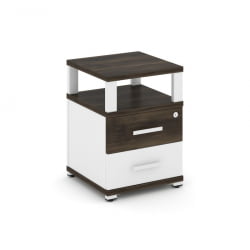Тумба приставная с 2-мя ящиками и надставкой CОНCЕПТ CН.ТУП-002 Б/В Дуб Мали Белый бриллиант Белый / CONCEPT CN.TUP-002 B/W