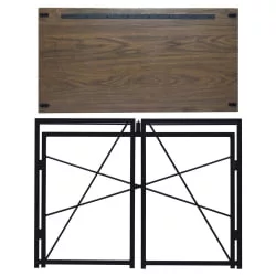 Стол на металлокаркасе БРАБИКС ЛОФТ CД-002 Мореный дуб / BRABIX LOFT CD-002