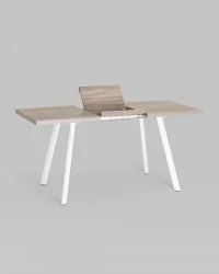 Большой обеденный стол Плаин раскладной 116-158*74 Дуб Ан/белый / Plain