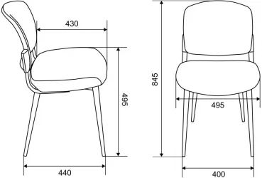 Стулья для кухни Бюрократ КФ-8В Красный 2 шт. / KF-8W