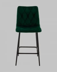 Стул полубарный Одди Диамонд велюр темно-зеленый / Diamond
