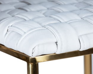 Стул барный ДОБРИН ЕММА ГОЛД (белый ПУ (Т-01), белая ткань (Ф-49)) 4 шт / DOBRIN EMMA GOLD PU (T-01), (F-49))