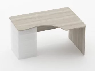 Стол угловой под встроенную тумбу Глассй 1.141.14Пр Дуб сантана светлый / Glassy