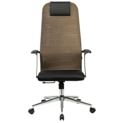 Кресло руководителя БРАБИКС ПРЕМИУМ Ултимате ЕКС-801 хром Черное/коричневое / BRABIX PREMIUM Ultimate EX-801