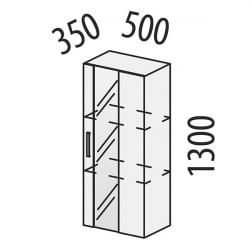 Шкаф для книг Монако 606.07 Дуб Вотан / Белый шпон/ Альпийский белый