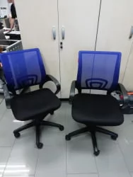 Кресло оператора CХАИРМАН 696 Черный пластик (блаcк) синий / CHAIRMAN (black)