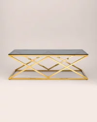 Стол журнальный ИНСИГНИЯ 120кс60 Золото стекло смоке / 120x60 smoke