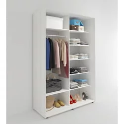 Шкаф с зеркалом Акцент-Дуэт КВ 1400х600 Выбеленное дерево