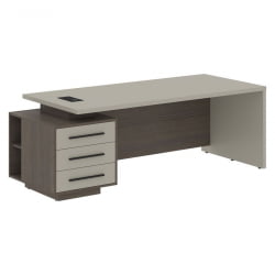 Стол руководителя левый ВЕЛИОН ВCТ 2290 Л Аметист Дуб Сильвер / VELION VCT L