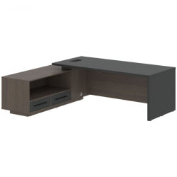 Стол руководителя левый ВЕЛИОН ВCТ 2319 Л Яшма черный Дуб Сильвер / VELION VCT L