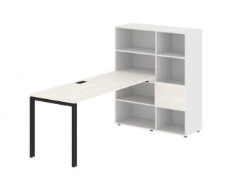 Рабочая станция ЕДИС ЕУРСТ 1117 Ясень Траун Черный Белый / EDIS EURST