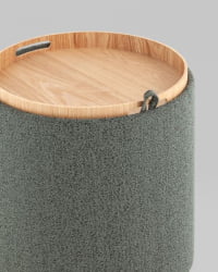 Пуф-столик с ящиком Хюгге С букле темно-серый / S