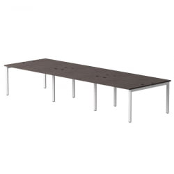 Бенч-система на 6 мест на металлокаркасе, опоры 45 гр Еверпроф ЕВО 254С016 (4140) Дуб Пасадена Белый / Everprof EVO 254S016