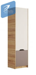 Шкаф РИCХ ШК-001 Миндаль/Глиняный серый/дуб крафт золотой / RICH