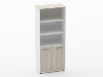 Шкаф 4 широкий верх открытый, низ закрытый Дека 10.19.111 Дуб Сантана светлый/Белый / Deka