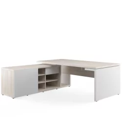 Стол письменный на опорной креденции левый ЗИО28510421 Светлый дуб / ZIO28510421