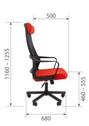 Кресло руководителя Чаирман 590 ткань/сетка Красный / Chairman