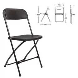 Стул складной для дома и офиса БРАБИКС Голф CФ-002 Черный / BRABIX Golf CF-002