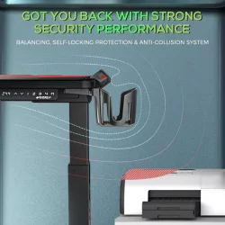 Геймерский стол ЕУРЕКА ЕРК-ЕГД-С62Б Черный с РГБ / EUREKA ERK-EGD-S62B RGB