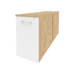 Тумба двойная низкая выдвижная приставная / опорная ОНИКС О.ВТПО-2.8 Тиквуд Светлый/Белый / ONIX O.VTPO-2.8