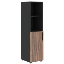 Шкаф-колонка с глухой малой дверью (левый) ВЕЛИОН ВЕНЕЕР ВРМCС 40.5 Л Американский орех Яшма черная / VELION VENEER VRMCS L