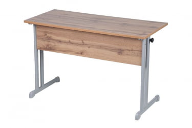Парта двухместная с прямыми углами (рост 6) Ясень Шимо светлый/Металл Серый