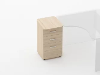 Тумба приставная на 3 ящика Глассй 3.10.15 Туя / Glassy