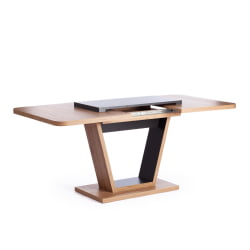 Раздвижной стол ВОКС ЛДСП, 132-172кс85кс75,5 см, Дуб артисан/Графит / VOX 132-172x85x75,5